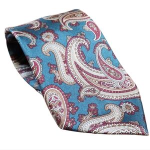 Christian Dior Monsieur Mens Neck Tie Italian Silk Paisley Colorful Made In USA